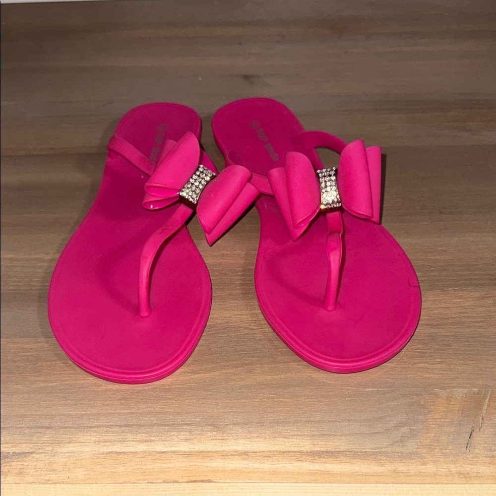 TOP Moda Fuchsia Bow Sandals
